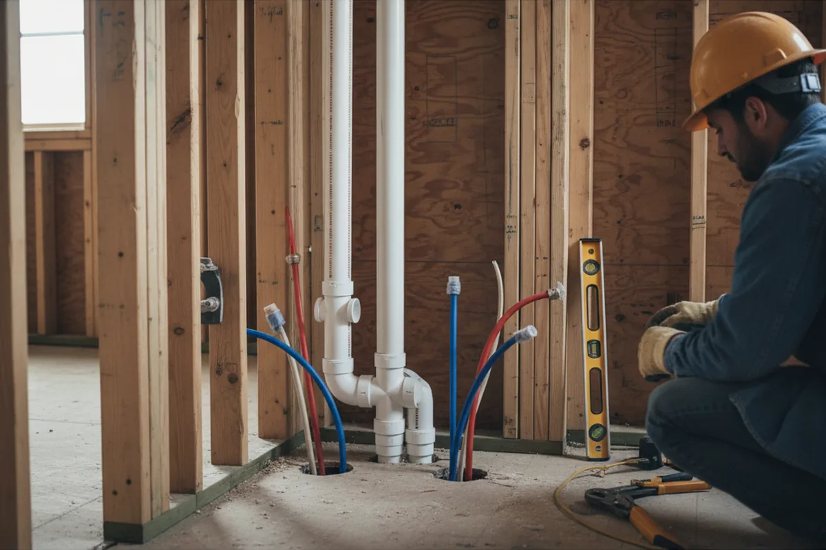 Drain and supply rough-in during Leak Detection in Wendover